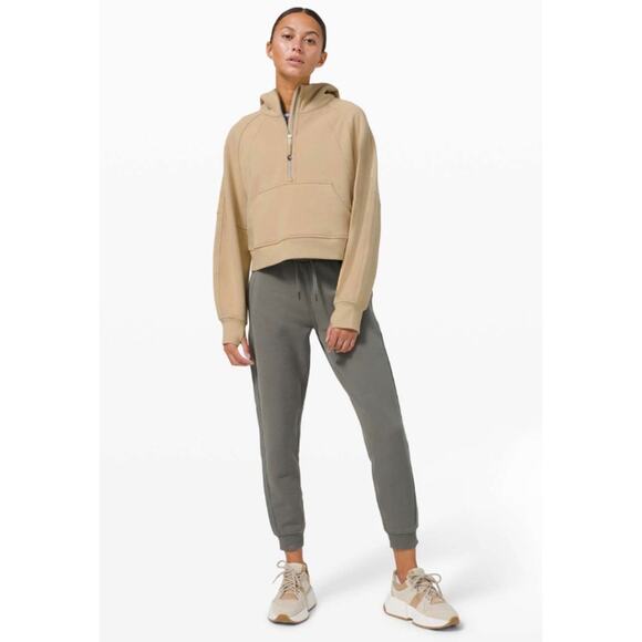 Lululemon Scuba Oversized 1/2 Half Zip Hoodie hooded sweatshirt Trench Tan - Picture 2 of 10